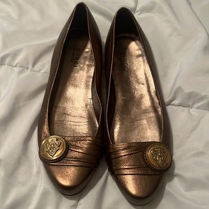 Authentic Gucci Bronze Hysteria Ballet Flats, Size 36